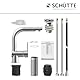 SCHÜTTE 79710 LONDON Wasserhahn fürs Bad, Waschtischarmatur mit herausziehbarer Brause, Haarbrause, ideal zum Haarewaschen, Einhebelmischer mit Ablaufgarnitur in Chrom