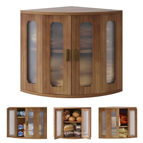 TQVAI Corner Bread Box for Kitchen Countertop, Keep Fresh Longer, Easy to Maintenance, Vintage...