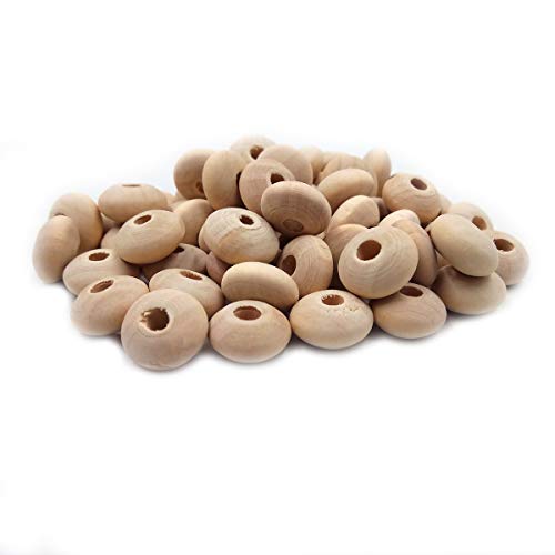 Image of 200pcs 14mm Natural Wood Abacus Beads Geometric Bead Jewelry Necklace Supply DIY Beading Craft Indoor Decorations Accessories (Abacus Beads 200pcs)