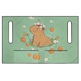 Xumfabuy Green Golf Cart Seat Covers Capybara Golf Cart Seat Towel Blanket with Storage Pockets Anti Slip Golfs Carts Seats Accessories for Most of Golfing Cars