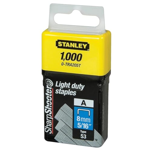Stanley 1-TRA205T Type A Staples, Silver, 8 mm, Set of 1000 Pieces