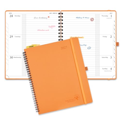 POPRUN 2027 Planner, Large 8.5" x 10.5" Weekly Calendar, Day Planner 2027