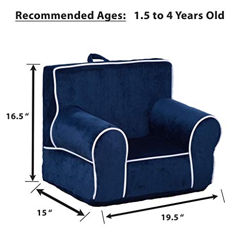 Dibsies Personalized Creative Wonders Toddler Chair - Ages 1.5 To 4 Years Old (Blue With White Piping) #TOP1