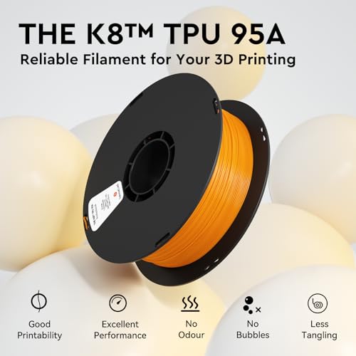 kexcelled TPU 95A Filament, Flexibel und Weich, Hervorragende Elastizität, 1,75mm 1kg Spule Rolle, 3D Drucker Materialient, Vakuumverpackung, für FDM Druckern, Schwarz – Bild 3