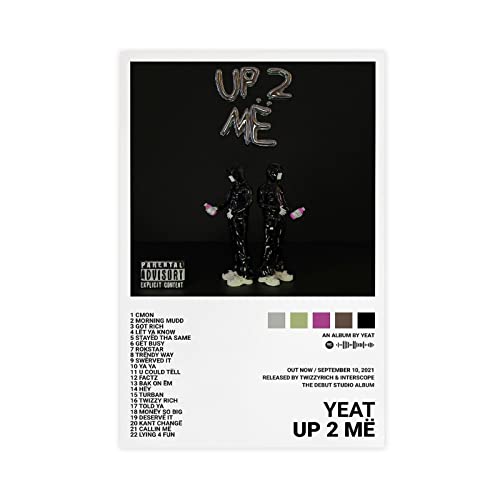 ORROBI Yeat Posters Up 2 Me Couverture de l'album Poster sur toile Décoration murale Peinture pour salon, chambre à coucher, style sans cadre 30 x 45 cm