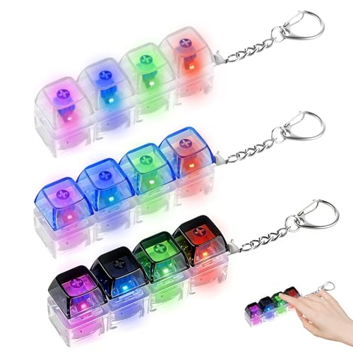 3 Llavero Antiestres con Luz Led Teclado Antiestres , Elegante Y AntiestréS, Liviano Y PortáTil, FáCil De Usar, Adecuado para Trabajar, Estudiar Y Viajar