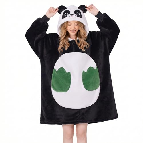 OLAOLA Wearable Blanket Hoodie Hooded Blanket with Pocket Panda