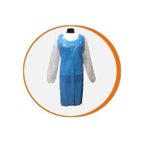 Clim Profesional 1000 Delantales Desechables en Color Azul Fabricados en Polietileno. Medidas de 80x125 Centímetros. Compatible con Uso Alimentario.