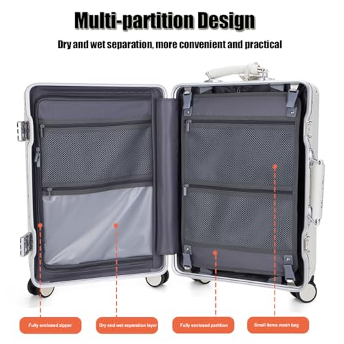 BEITH Hardside Luggage, BS849 Aluminium Frame Suitcase with Cup Holder, Wide Tie Rod, TSA Customs Lock, PC Shell, 360° Double Spinner Wheels, Soft Handle, Waterproof4