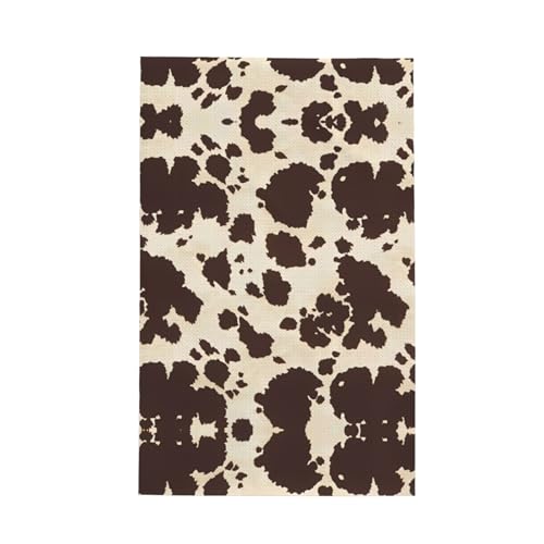 hhxvcv Toalla de cocina marrón con estampado de puntos de vaca, paños de cocina con lazo para colgar, trapos de limpieza para tareas domésticas, té