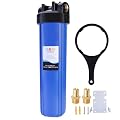 H&G Lifestyles Whole House Water Filter Housing, 20" x 4.5" Universal Water Canister, Water Filtration System for Well Water City Water, 1" Barb Fittings,Stainless Steel Bracket, Wrench