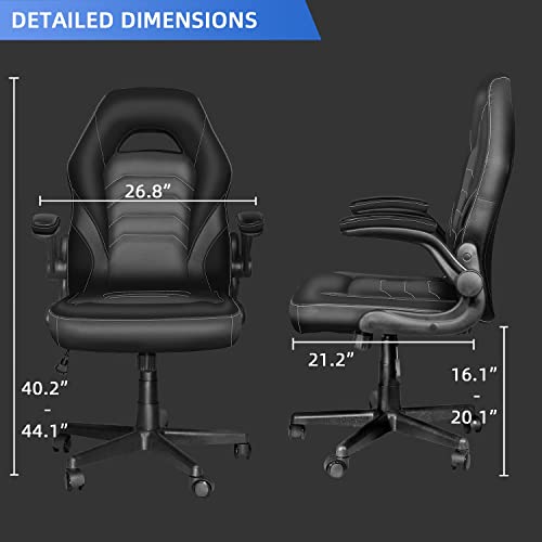 Toszn Dt550 Video Game Chairs, Gamer Chair For Adults, Computer Gaming Chair 330Lb Capacity, Gaming Chairs For Teens, Racing Style Gaming Office Chair With Flip-Up Arms And Lumbar Support, Black #TOP1