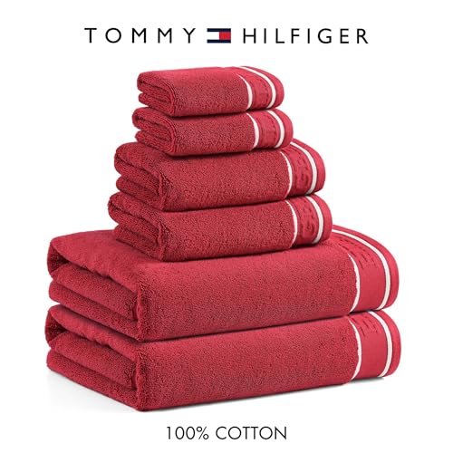 Tommy Hilfiger - Cotton Hand, Fingertip & Bath Towel Set, 6 Pack Towels by Tommy Hilfiger - Used condition - Image 7