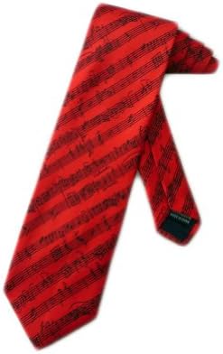 Danggi Man Men's Sheet Music Sheetmusic Necktie Neck Tie - Red - One Size