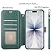 VANAVAGY Compatible for iPhone 17 Wallet Case for Magsafe Wireless Charging, PU Leather Flip Folio Shockproof Phone Cover with Wrist Strap RFID Blocking Card Holder [Screen Protector],Forest Green