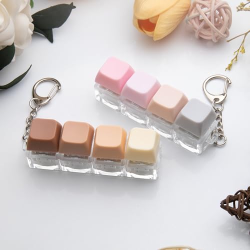Image of 2 Keyboard Fidget Toys,Keyboard Fidget Keychain 4 in 1 Keyboard Decompression Button Finger Clicker Toys,Button Stress Relief Fidget Gift(Malandy)