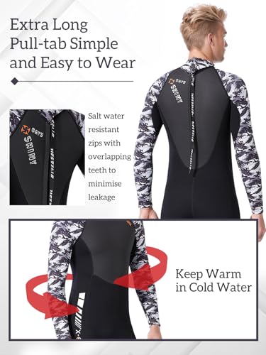 Foto von Owntop Neoprenanzug für Damen Herren - 3mm Neopren Tauchanzüge Wetsuit Langarm, Thermisch Verdickte Badebekleidung mit Reißverschluss Hinten UV 50+, Herren L
