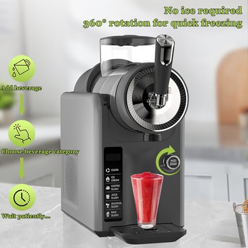 Slushie Maschine mit Selbstreinigungsfunktion, Kein Eis Nötig, 1,8-Liter slush Maschine für Zuhause, 5 Voreingestellte Programme, Slush Eis Maschiner für Frappés, Eiscreme, Milchshakes – Bild 4