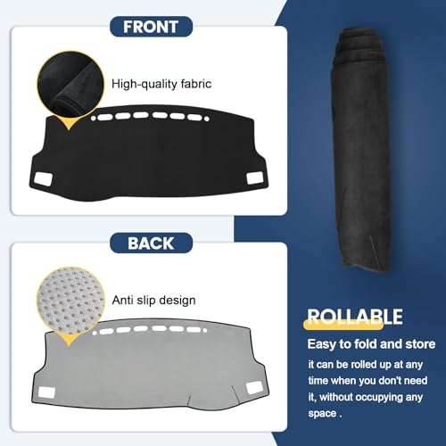 Rilsen Dash Cover Mat for Toyota Corolla 2014-2018, Custom Fit Flannel Dashboard Protector Pad, Non-Slip Sunshield Cover, Anti-Glare & UV Protection Car Interior Accessories, Black by Rilsen - Used condition - Image 8