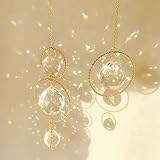 2 Stück Sonnenfänger Kristall,Goldener Fensterdeko, Lichtfänger Für...