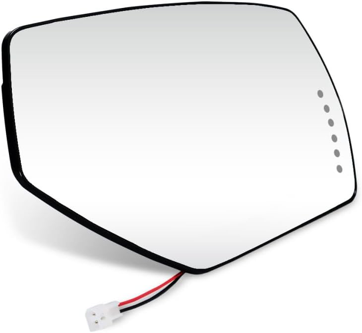 KarParts360 For GMC Sierra 1500 2014 15 16 17 2018 Mirror Glass Passenger Side | with LED Signal Light | Heated | Power | Replacement For GM1325146 | 22919749