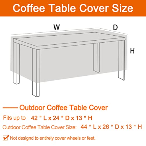 Oslimea Patio Coffee Table Cover, Rectangular Patio Coffee Table Covers, Waterproof Outdoor Small Side Table Covers Lawn Garden Furniture Covers 44X26X13 Inch, Black #TOP1