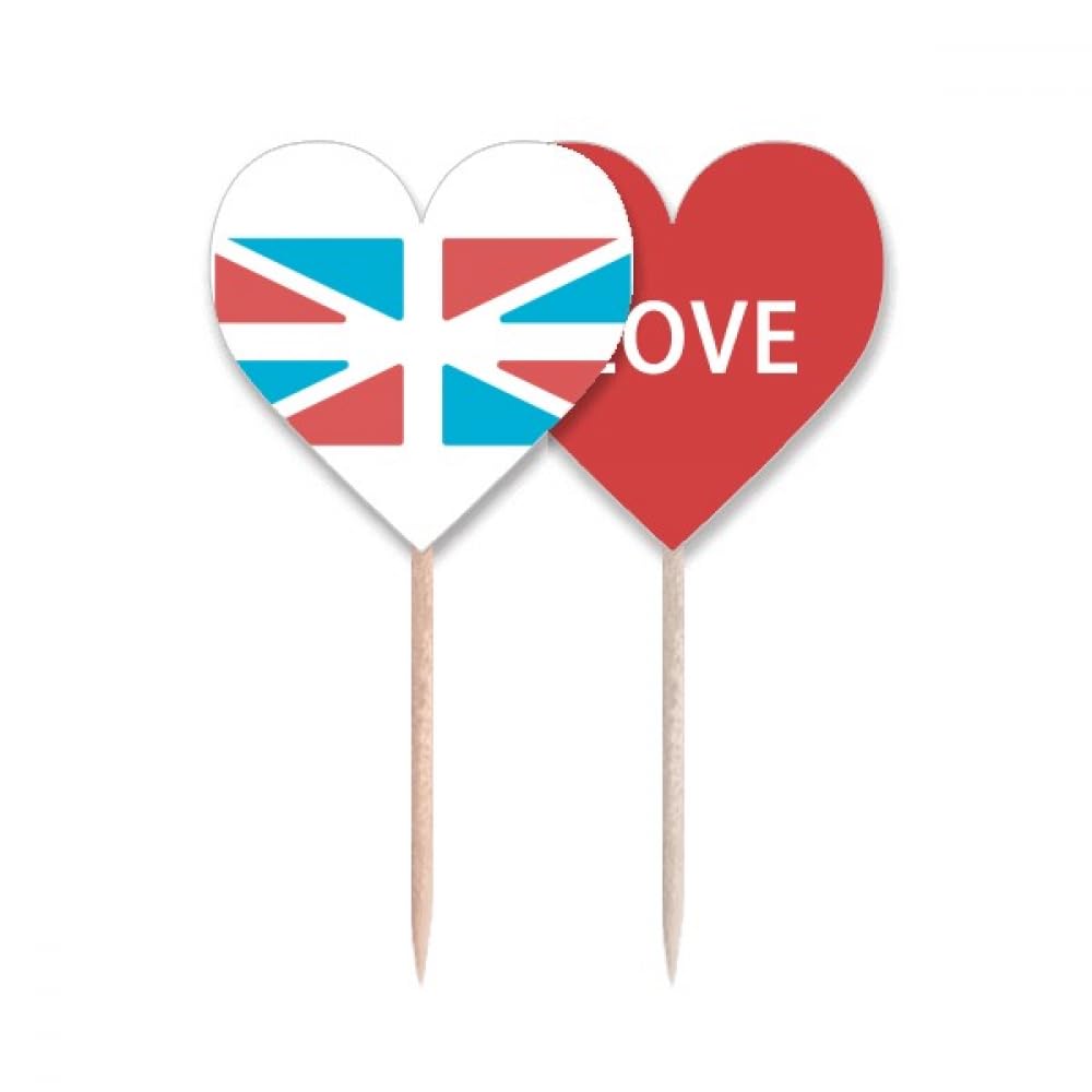 Pic cupcake drapeau Royaume-Uni rétro en cœur pour réussir vos décors de table
