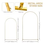 Arch Backdrop Stand Set of 2 With Cover (7.2FT+6FT) Gold Metal Wedding Arch Balloon Stand With Cover for Birthday Party Baby Shower Graduation Ceremony Decoration - Image 2