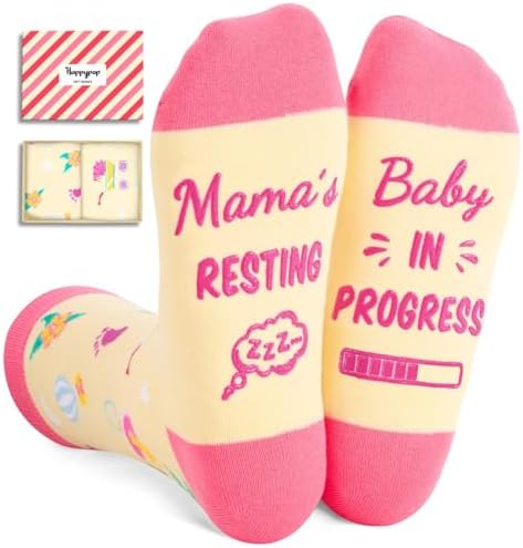 HAPPYPOP Pregnancy Socks for Pregnant Women - Mom to Be Gifts for First Time Mom, Mother's Day Gifts for Expecting Mothers