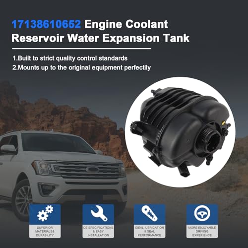 Image of MUNIK 17138610652 Engine Coolant Reservoir Water Expansion Tank Compatible with BMW 225i 420i 425i 430i M40i sDrive 25i G22 G23 G26 G29 G42 Replace# 17138610652 V204504 56244
