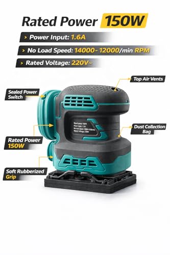 Image of KAITO 48V Cordless 125mm Random Orbital Sander | Brushless Polisher & Finishing Tool | 120 Grit Sanding Machine for Wood, Furniture & Auto Refinishing | with Battery & Charger