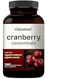 Organic Cranberry 60:1 Extract, 600mg, 90 Capsules, Equivalent to 36,000mg of Fresh Cranberries. Powerfully Supports Urinary Tract Health, Kidney and Bladder Cleanse. Non-GMO & Made in USA