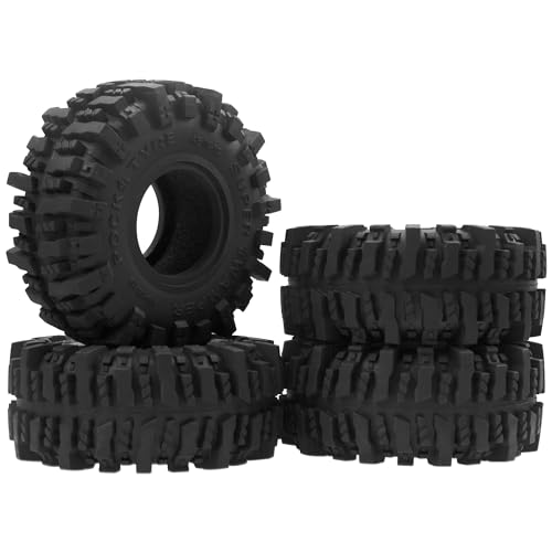 4Pcs Vgoohobby RC 1.9 Crawler Tires 4.64 Inch OD Rubber Tires 118 * 45mm Compatible with Traxxas TRX4 TRX6 Axial SCX10 Redcat Gen7 RC4WD 1/10 RC Crawler 1.9