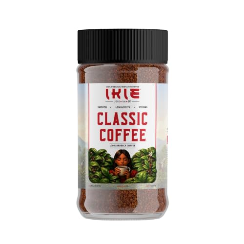 Image of IKIE Classic Instant Coffee Powder 100g | 100% Arabica | Original Freeze-Dried | No Chicory | Cafe Stlye Hot or Cold Coffee, Black coffee, Cappuccino, Latte