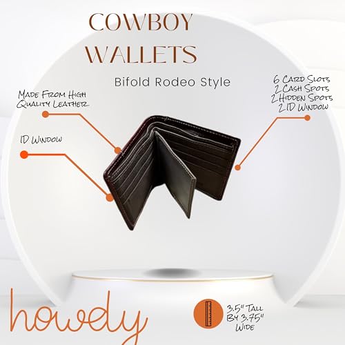 Men’s Short Leather Wallet – Embossed Cowboy Praying at Cross with Laser Cut Design – Christian Western Bifold Wallet for Ranchers, Cowboys & Faith-Based Gifts3