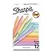 SHARPIE Pocket Highlighters, Mild Pastel Colors, Assorted, Chisel Tip, 12 Count