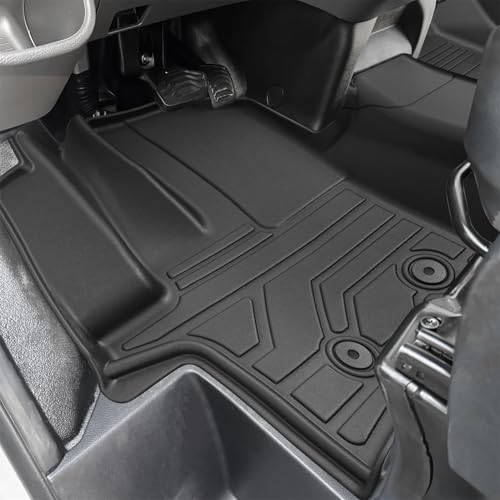 Image of KARPAL Floor Mats for 2022-2026 Ford Transit /E-Transit w /Vinyl Floors (No Transit Connect), Custom Fit TPE All Weather Ford Transit Accessories Front Floor Liner