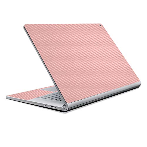 Image of MightySkins Carbon Fiber Skin for Microsoft Surface Book 2 13 inch (2017) - Solid Blush,Protective, Durable Textured Carbon Fiber Finish,Easy to Apply, Remove, and Change Styles,