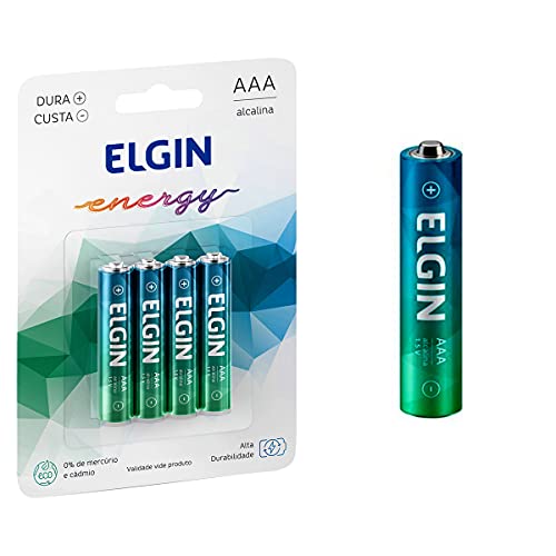 20 Pilhas AAA Palito Alcalina Elgin 5 Cartelas C/ 4 Unidades