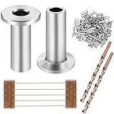 CKE 200 Pack T316 Stainless Steel Protector Sleeves for 1/8' Wire Rope Cable Railing, Marine Grade Protective Sleeves Deck Cable Railing Kit for Wood Posts DIY Balustrade, CR01