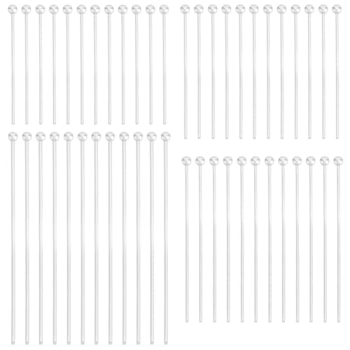 Beebeecraft 200Pcs 4 Sizes Eye Pins 925 Sterling Silver Plated Brass 20~50mm Bendable Ball Head Eye Pins for Jewelry Making Handmade Earring Bracelet Necklace DIY