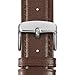 WOCCI 20mm Vintage Leather Watch Band for Men and Women, Silver Buckle (Dark Brown)