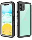 Temdan Designed for iPhone 11 Case,360 Full-Body Built-in Screen Protector Real Heavy Duty Rugged Shockproof Dustproof Cases for iPhone 11 6.1 inch 2019 Release-(Black/Clear)