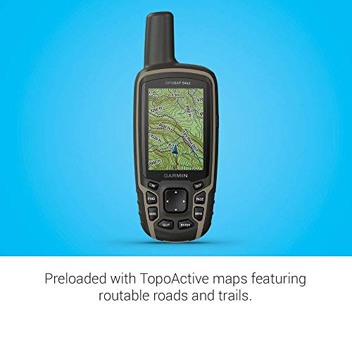 Garmin Gpsmap 64Sx, Handheld Gps With Altimeter And Compass, Preloaded With Topoactive Maps, Black/Tan (Renewed) #TOP3