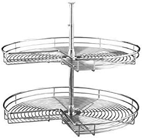 28" Diameter Kidney Lazy Susan, Chrome Wire