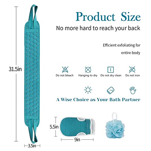 Conjunto de Esfoliante Corporal - Inclui Esfoliante para as Costas, Luva de Banho e Esponja de Banho