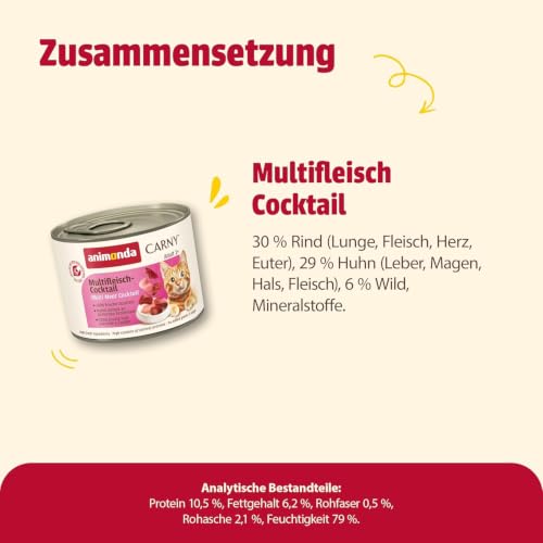 animonda Carny Adult Katzen Nassfutter Multifleischcocktail (6 x 200g)