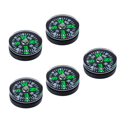 5X 15mm Brújula de Supervivencia de Botón Rellena de Líquido para Camping y Senderismo miniatura 1