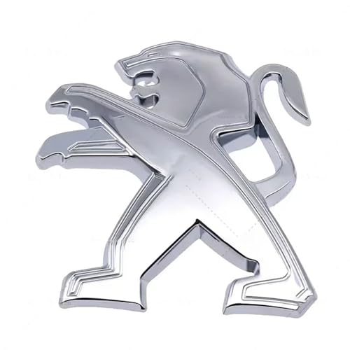 JRZCXGZX Autocollant de Badge de Coffre Arrière de Voiture en Métal Emblème Lion pour Peugeot 301 2008 307 107 207 5008 3008 308 208 206 407 508 106 108 Rifter,Silver...