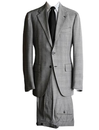 Costume deux pièces Kromoc pour hommes en motif pied-de-poule avec veste d'affaires et pantalon